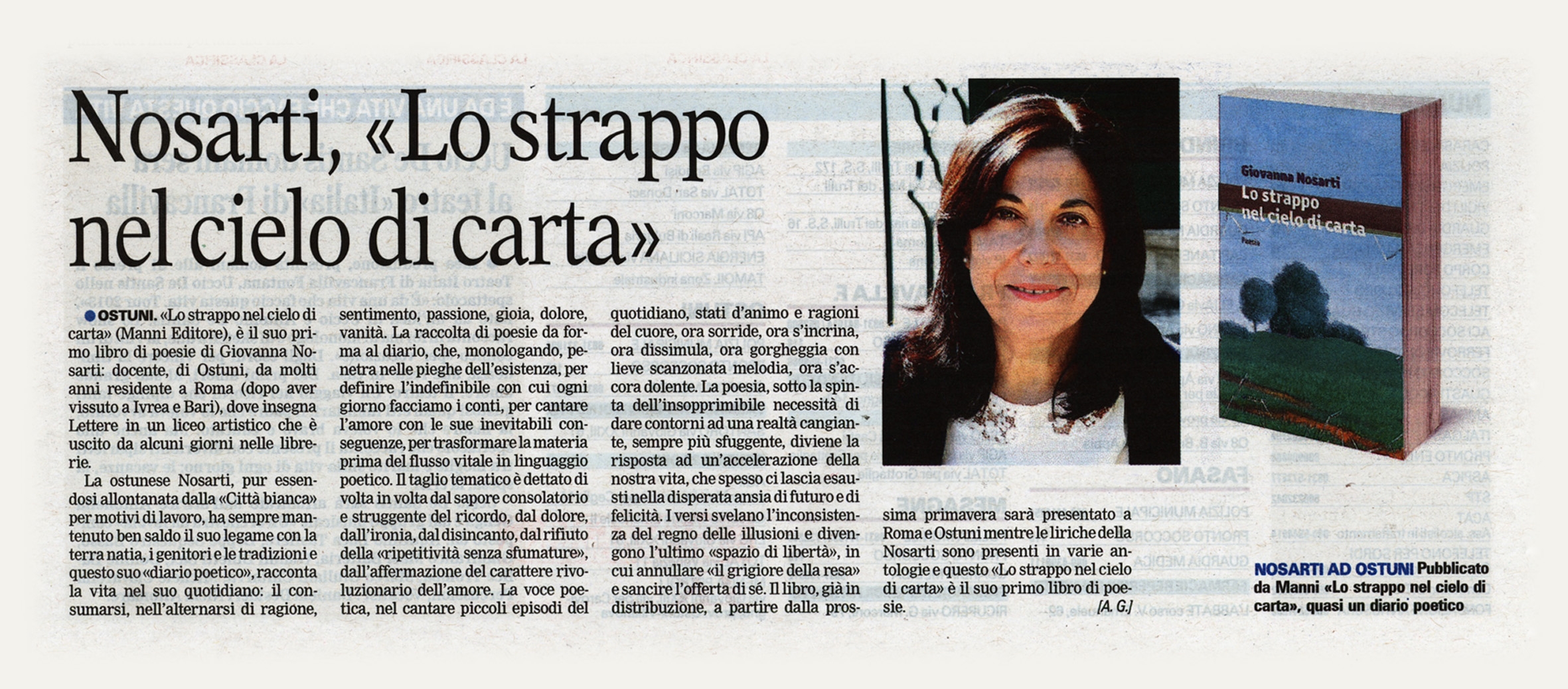 Giovanna Nosarti, Lo strappo nel cielo di carta | :: Manni Editori